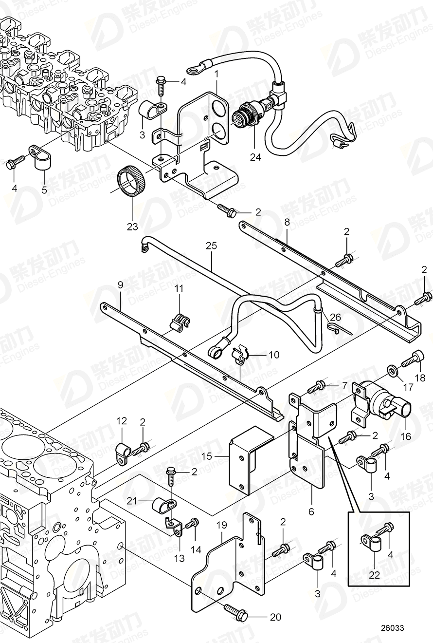 volvo penta Bracket 21665316 Drawing volvo penta Bracket 21665316 Drawing